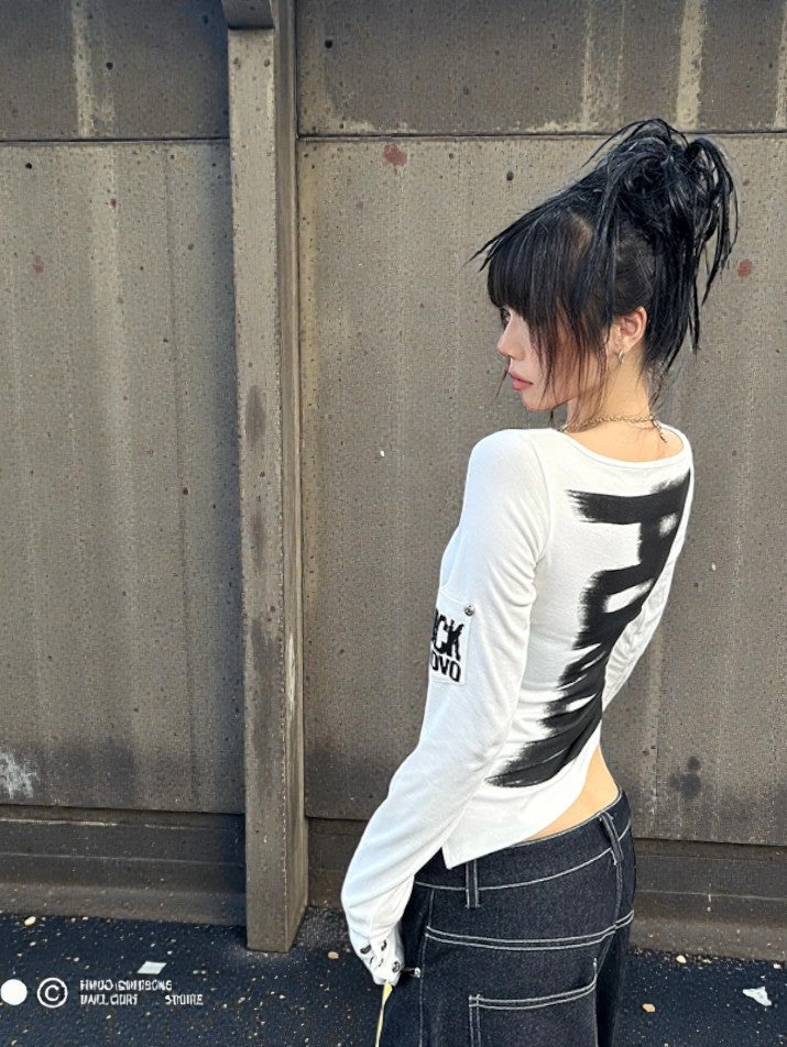 Button Detail Long Sleeve Tee