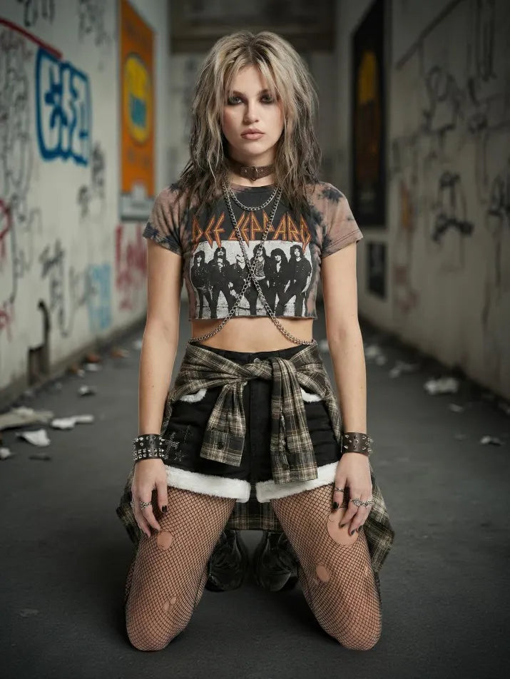 Cross Detail Denim Shorts