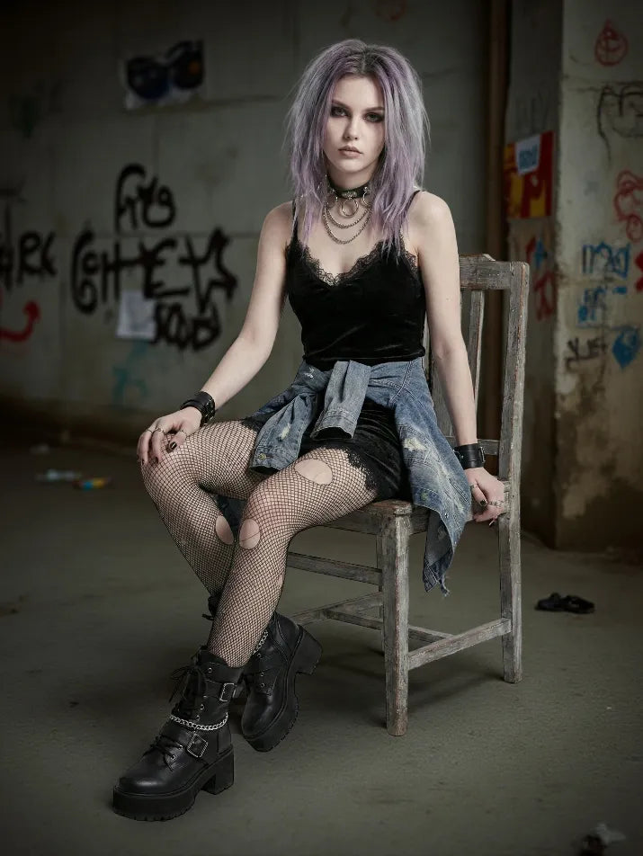 Dark Cross Strap Mini Dress