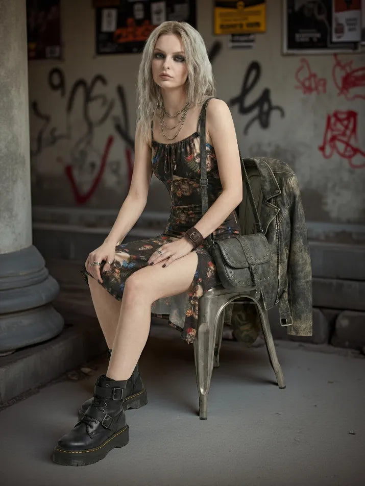 Skull Strap Cami Dress