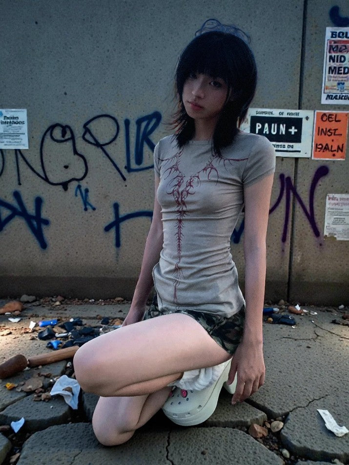 Grunge Tattoo Knit Tee