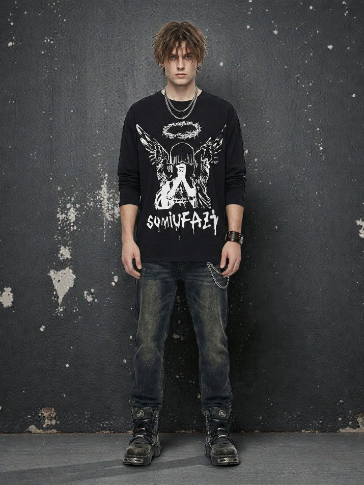 Gothic Oversized Long Sleeve Tee