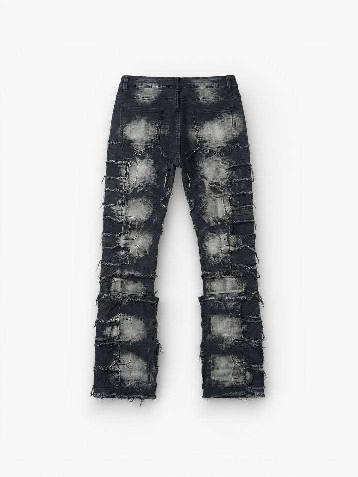 Ripped Straight Denim Jeans