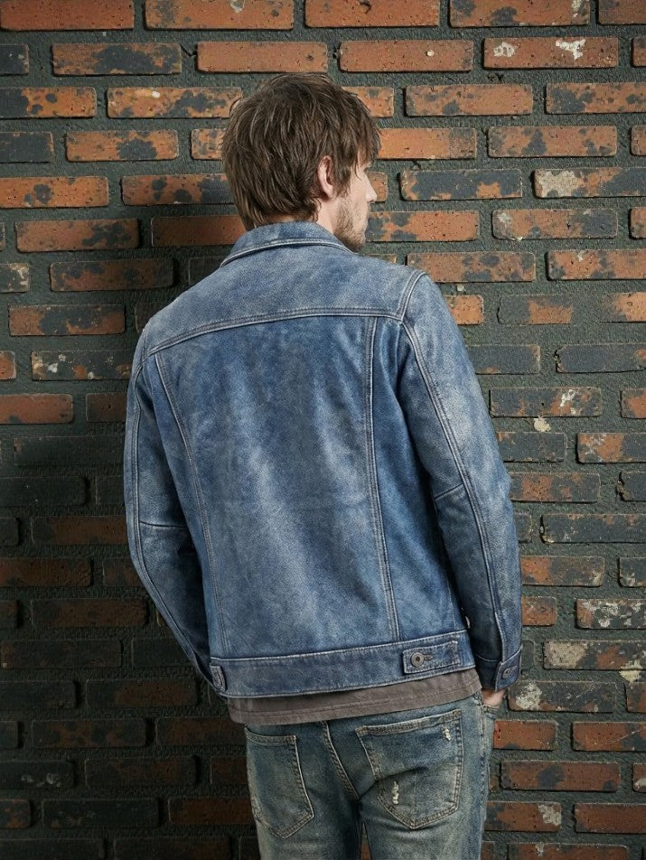 Distressed Moto Leather Jacket