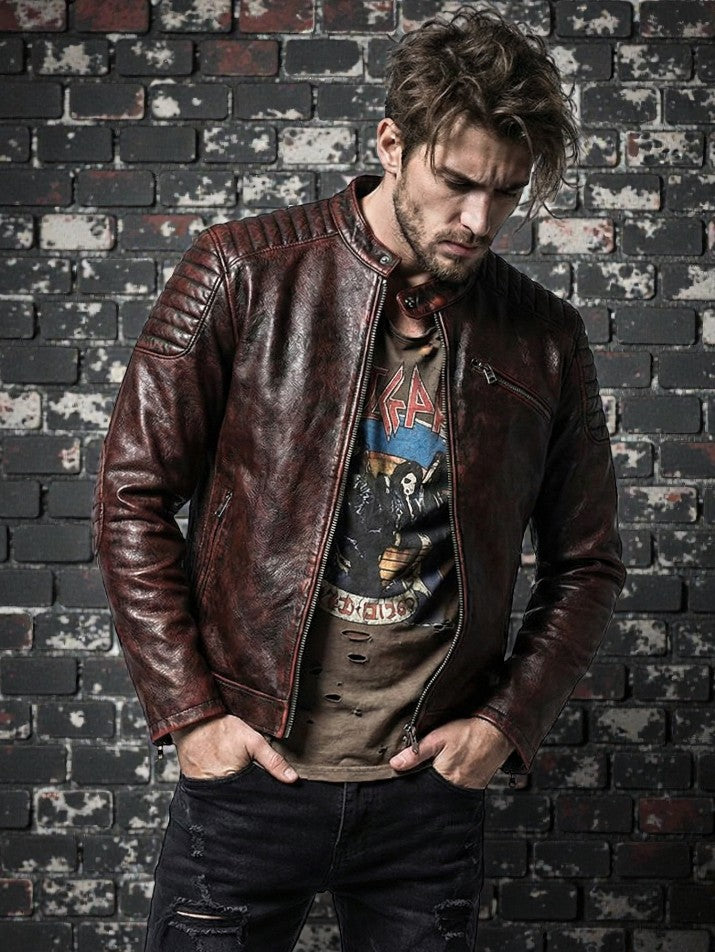 Genuine Leather Motorcycle Jacket