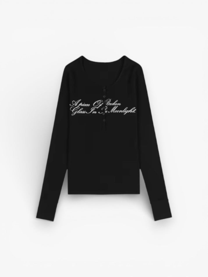 Graphic Long Sleeve Crop Top