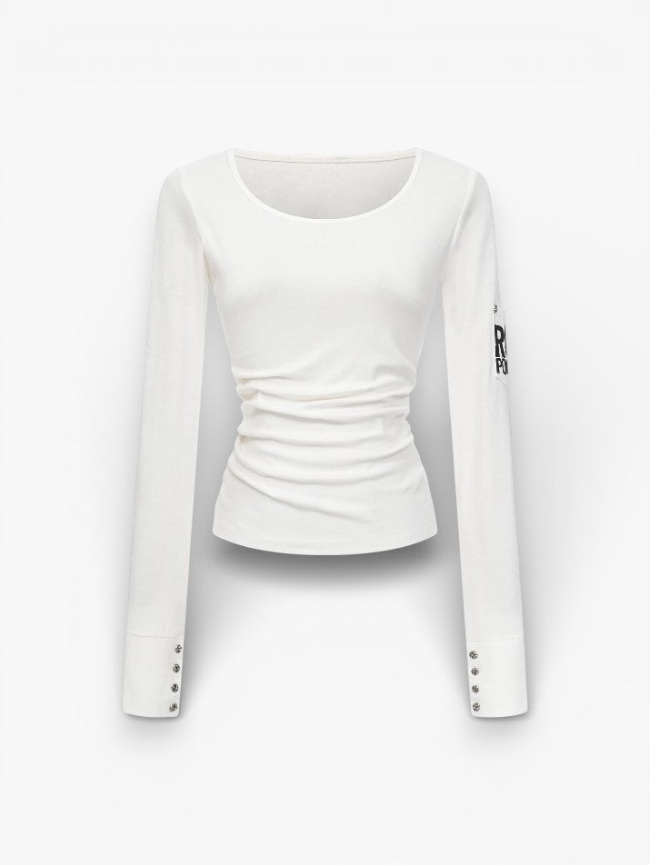 Button Detail Long Sleeve Tee