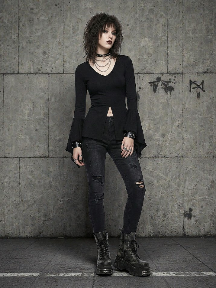 Flare Sleeve V-Neck Tee