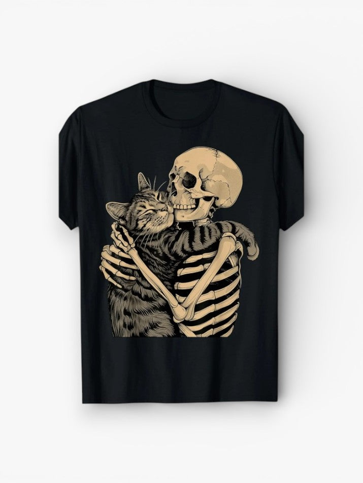 Skeleton Cat Graphic Tee