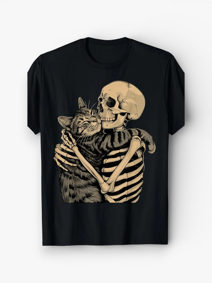 Skeleton Cat Graphic Tee
