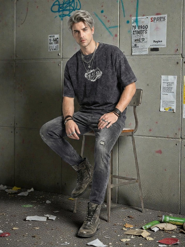 Anime Washed Oversized Tee