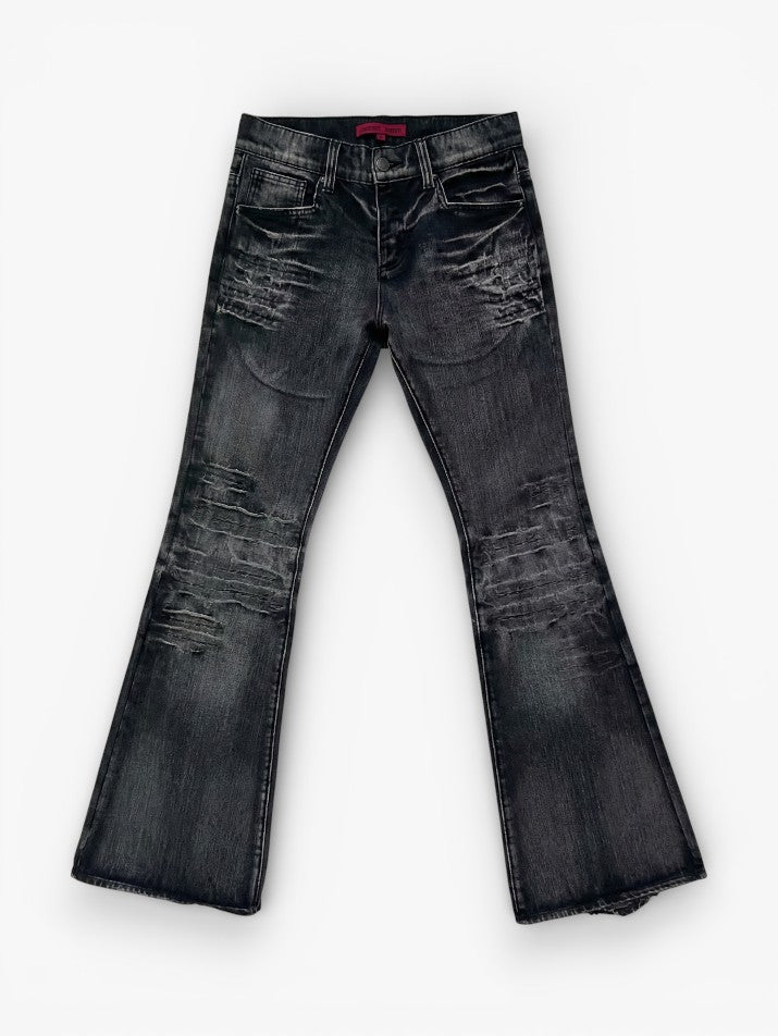 Flared Washed Denim Jeans