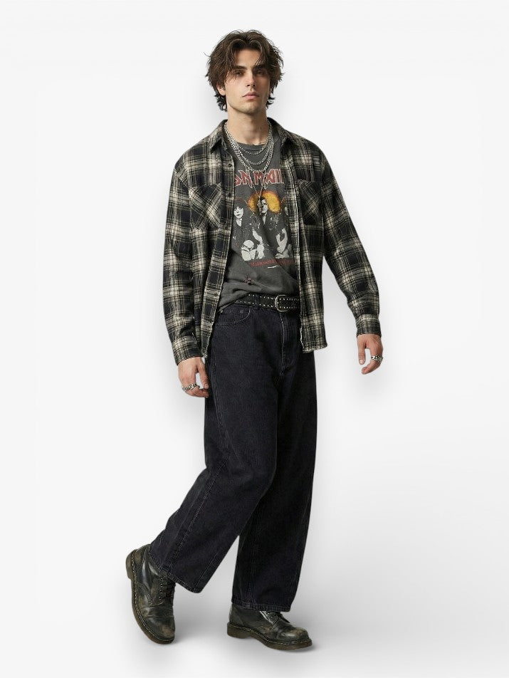 Baggy Curved Denim Jeans