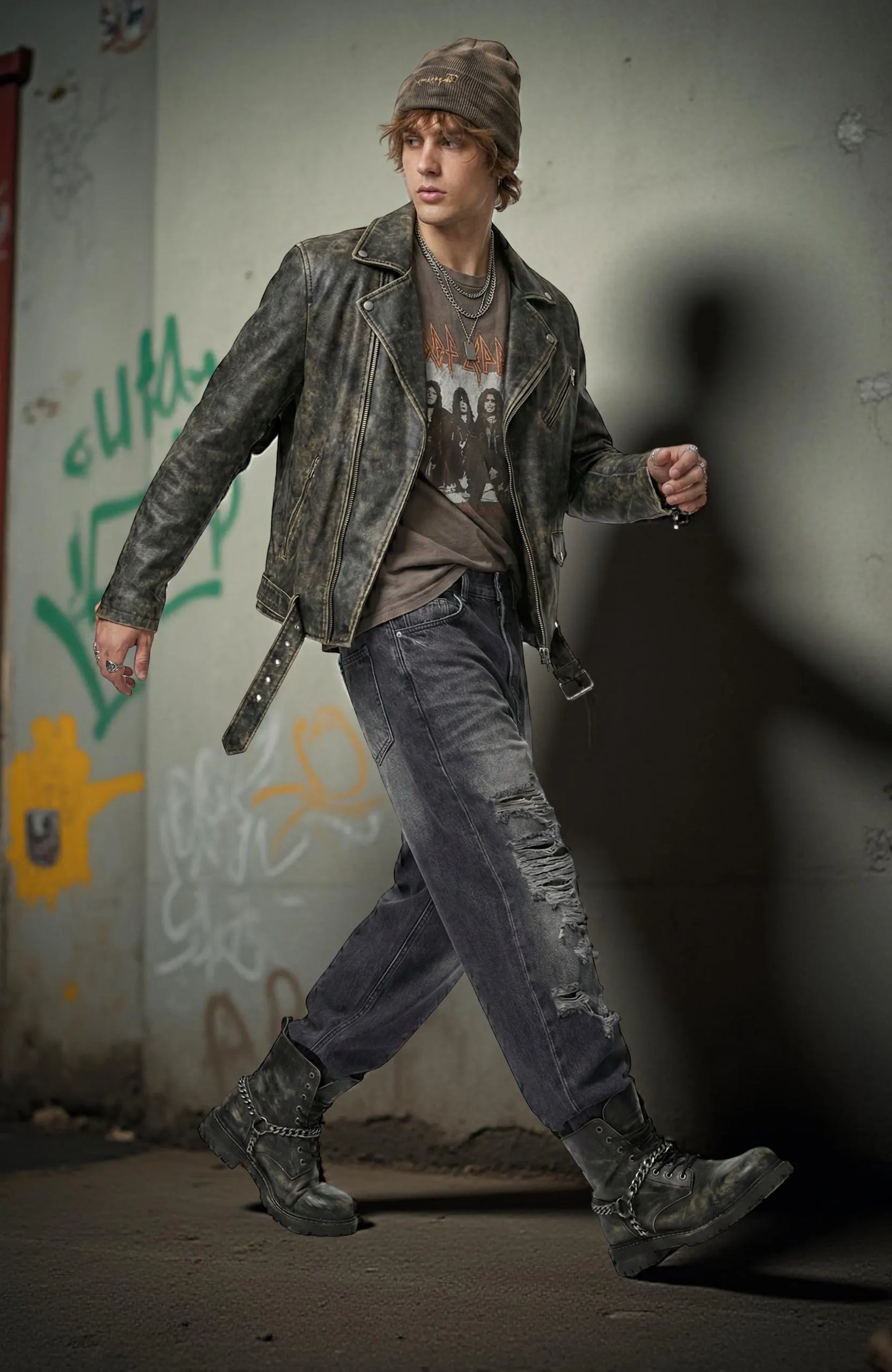 Ripped Wide-Leg Denim