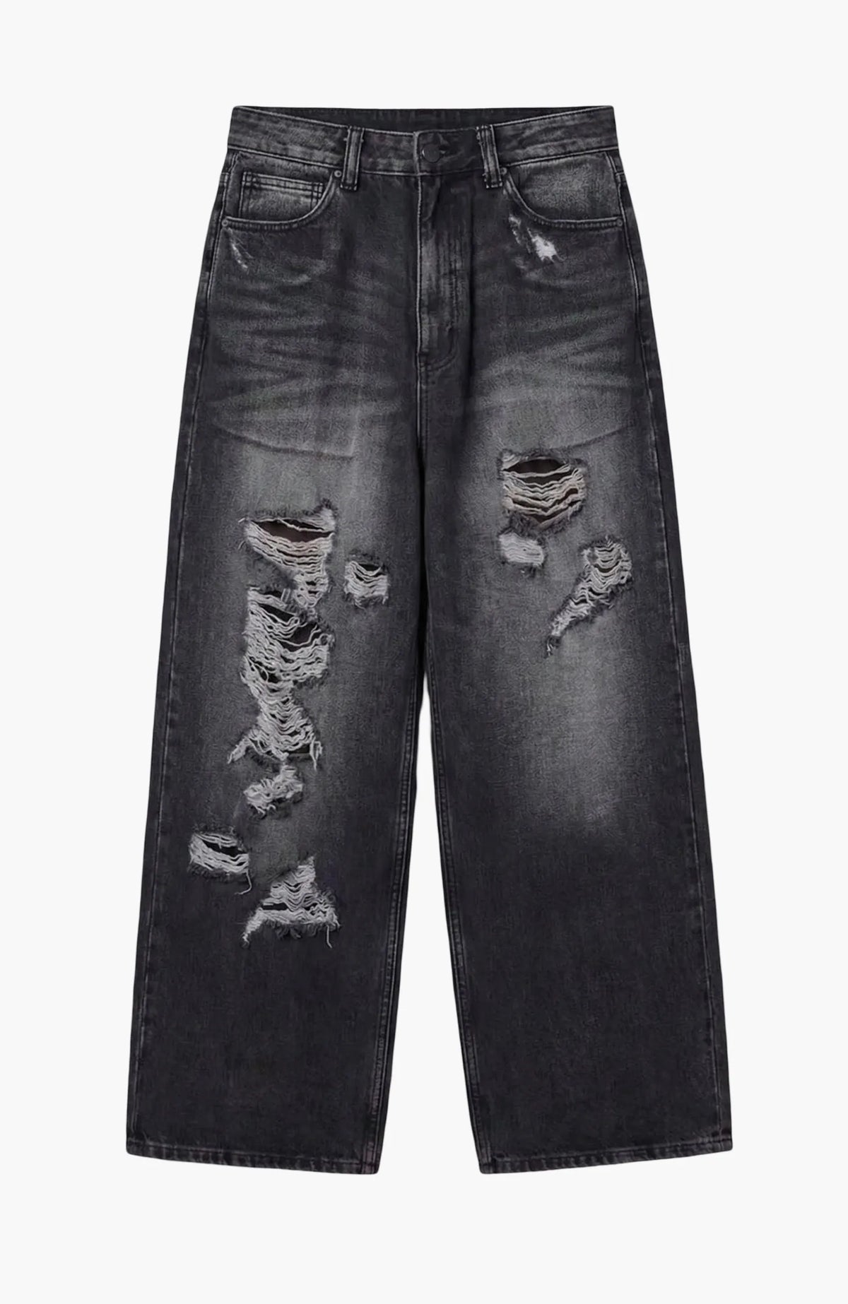 Ripped Wide-Leg Denim