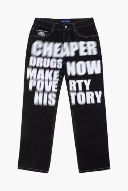 Demon Skull Embroidered Jeans