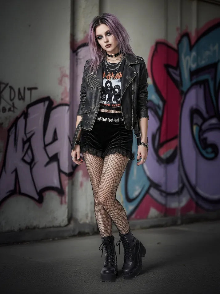 Velvet Lace Ruched Shorts