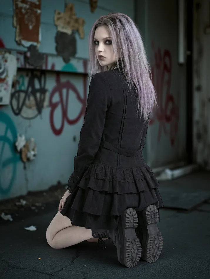Lace-Up Gothic Mini Dress