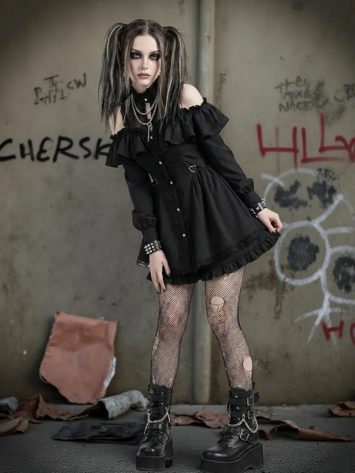 Bow Lace Gothic Dress Set