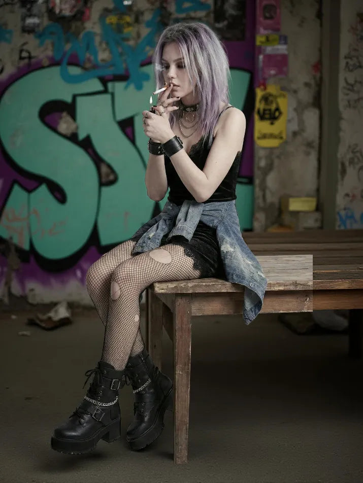Dark Cross Strap Mini Dress