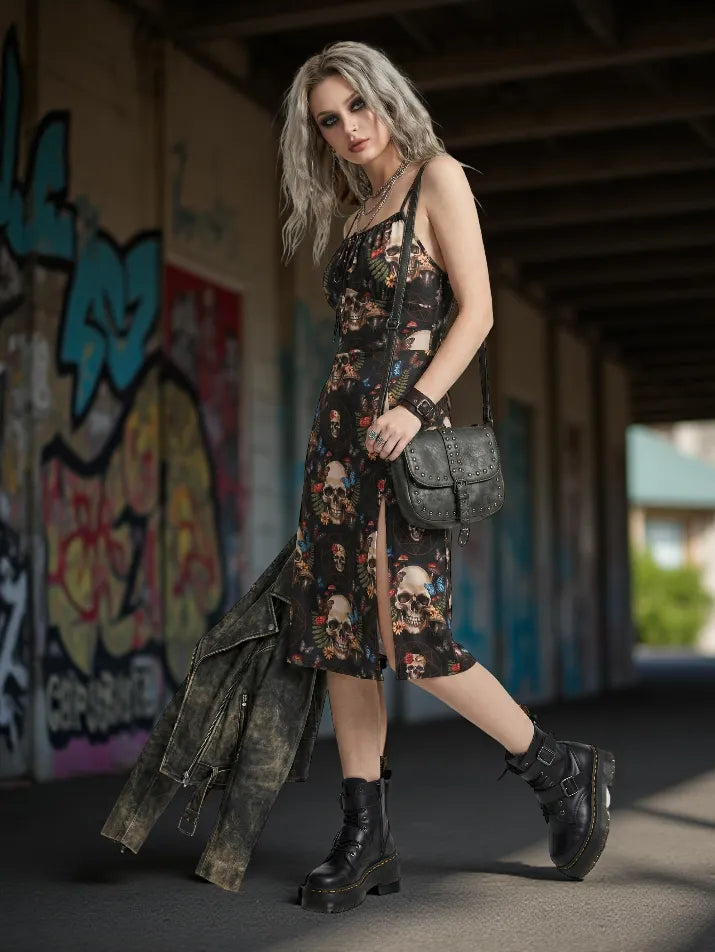 Skull Strap Cami Dress
