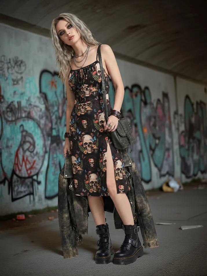 Skull Strap Cami Dress