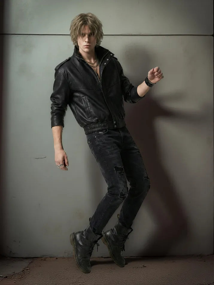 Oversized PU Leather Zip Jacket