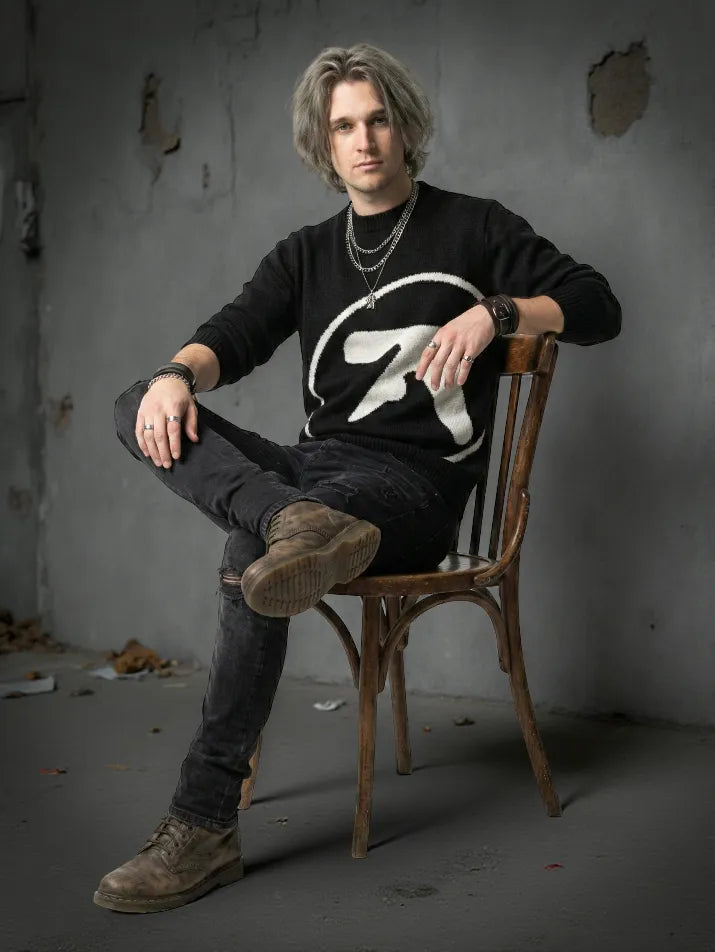 Gothic Graphic Knit Sweater