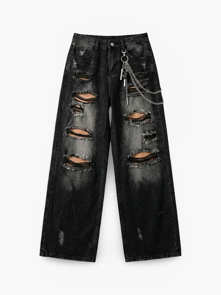 Baggy Ripped Gothic Denim