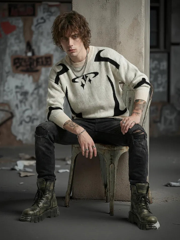 Star Print Knit Sweater