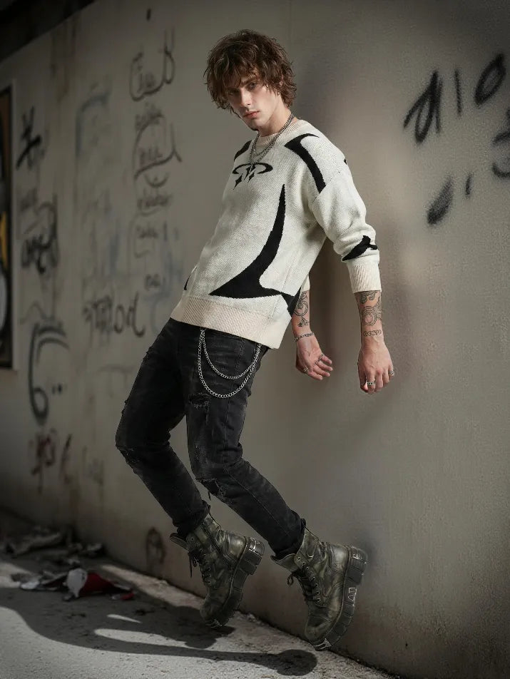 Star Print Knit Sweater