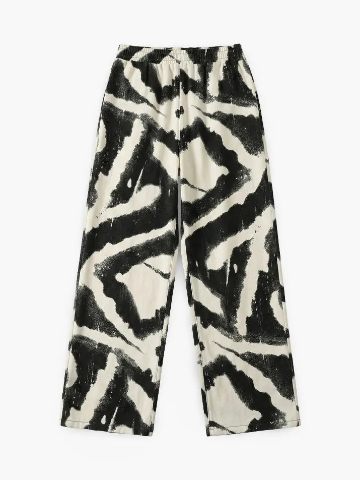 Zebra Print Baggy Denim Jeans