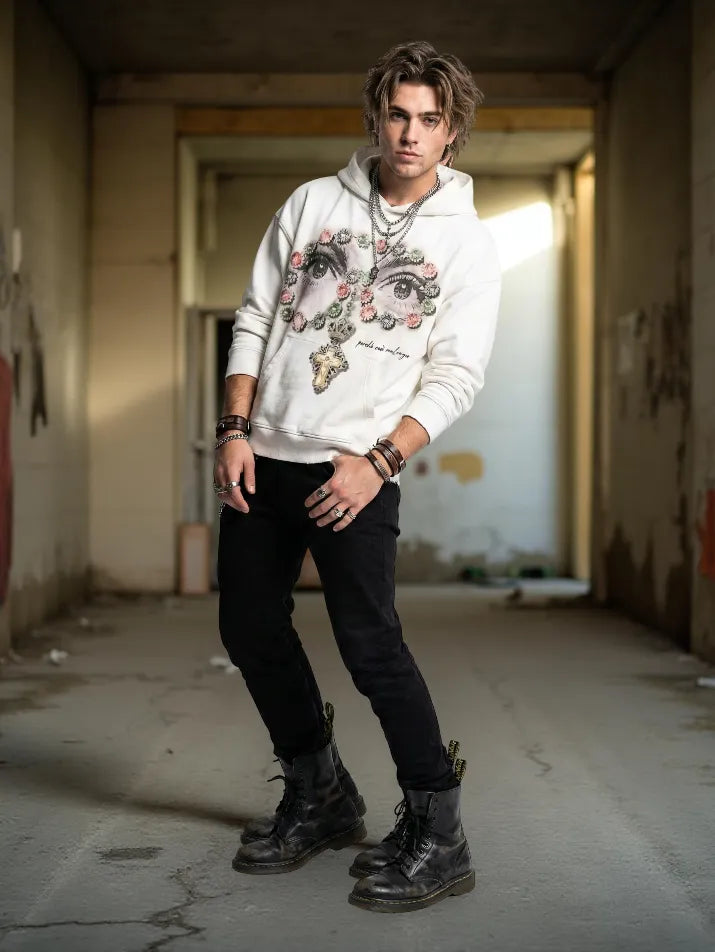Cross Graphic Punk Hoodie
