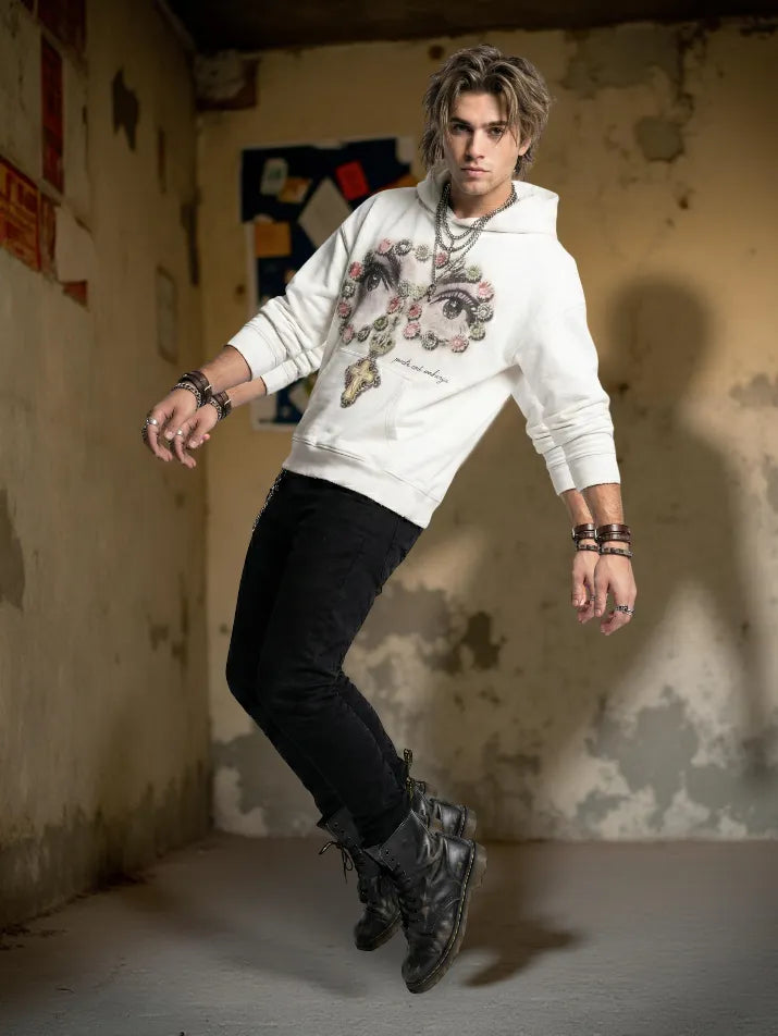 Cross Graphic Punk Hoodie