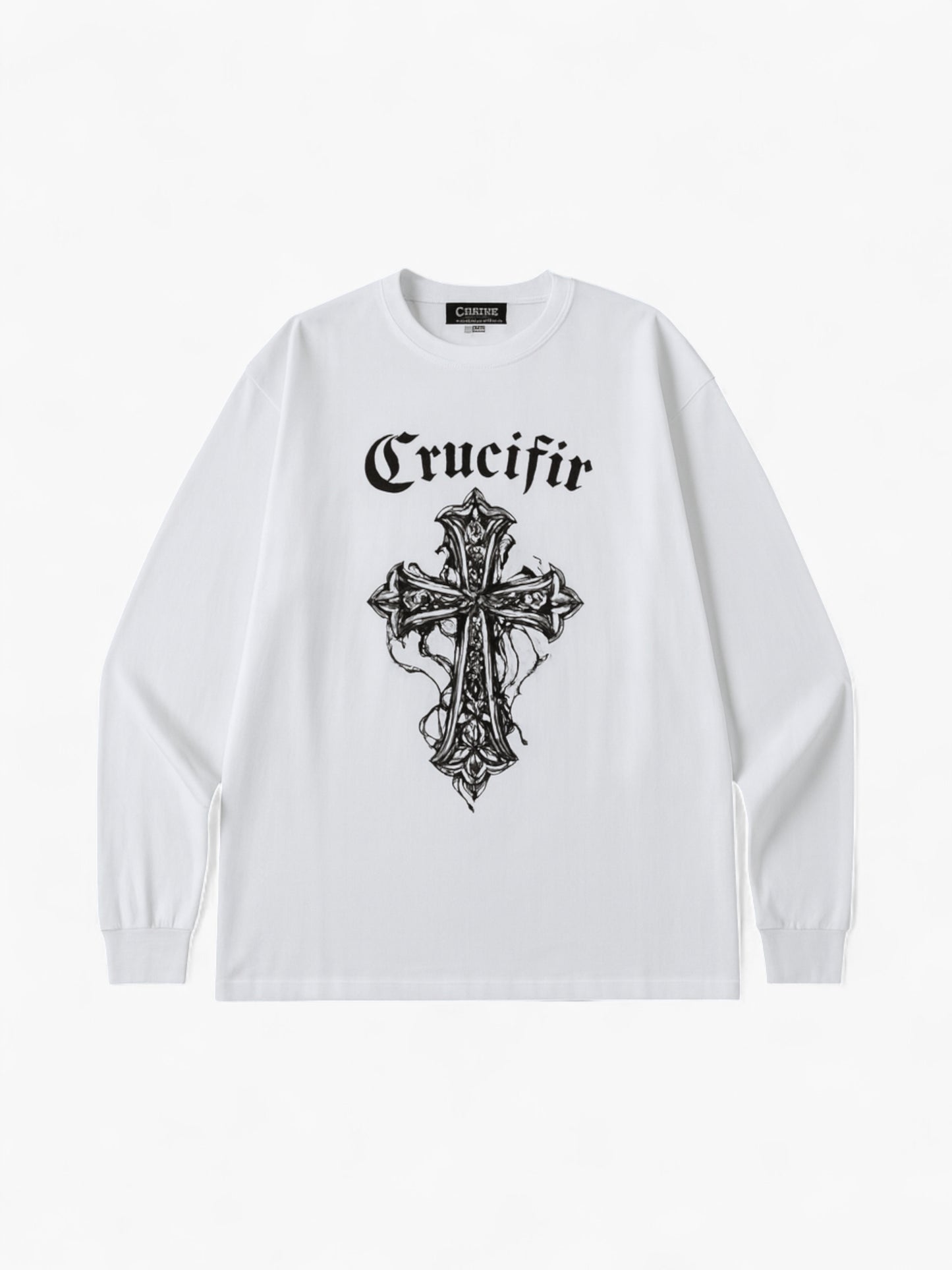 Gothic Grunge Cross Long Sleeve Layered Tee