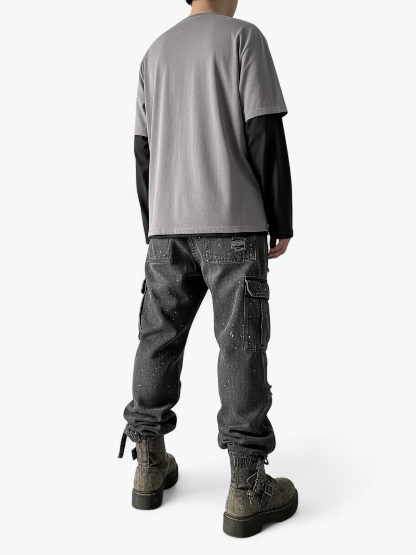 Gothic Grunge Cross Long Sleeve Layered Tee