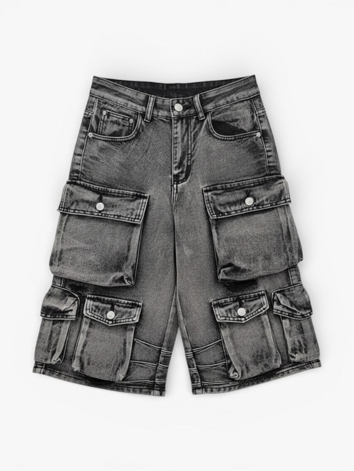 Retro Washed Loose Denim Shorts