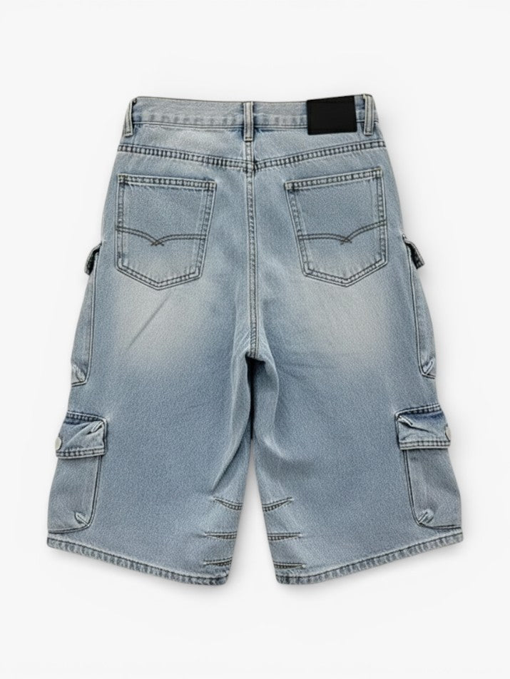 Retro Washed Loose Denim Shorts