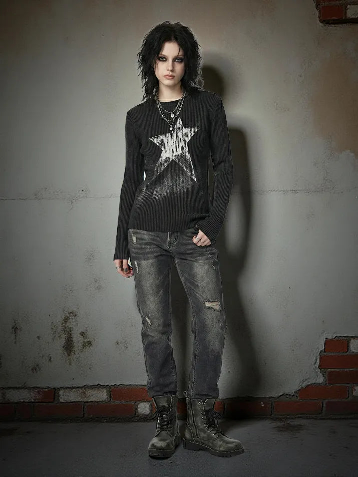 Vintage Bohemian Knit Long Sleeve Top