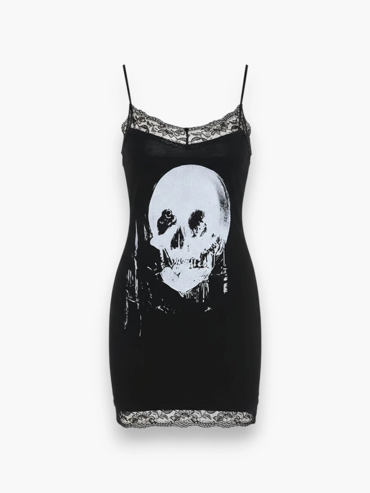 Gothic Skull Print Bodycon Mini Dress