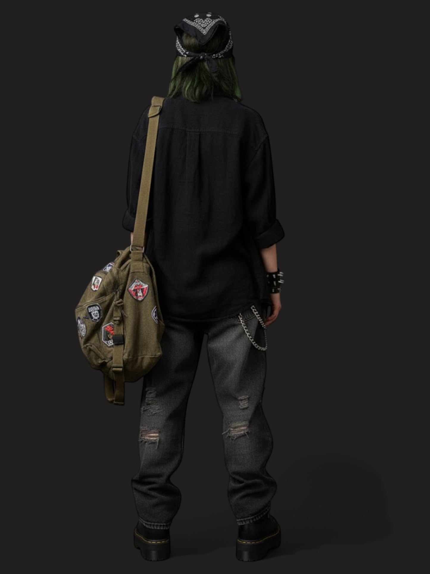 Y2K Grunge Graphic Spaghetti Strap Crop Top