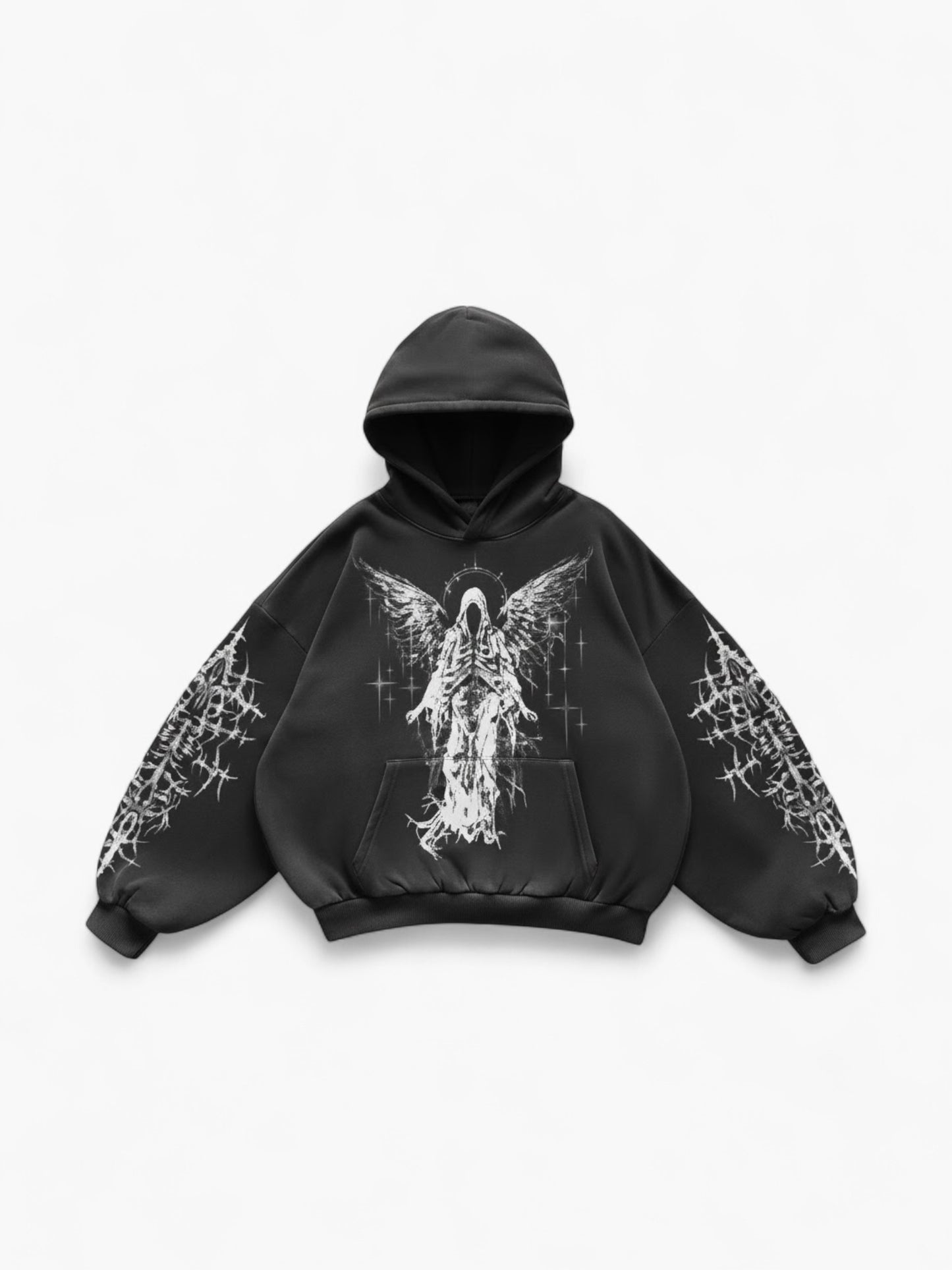 Retro Gothic Graphic Print Hip Hop Hoodie