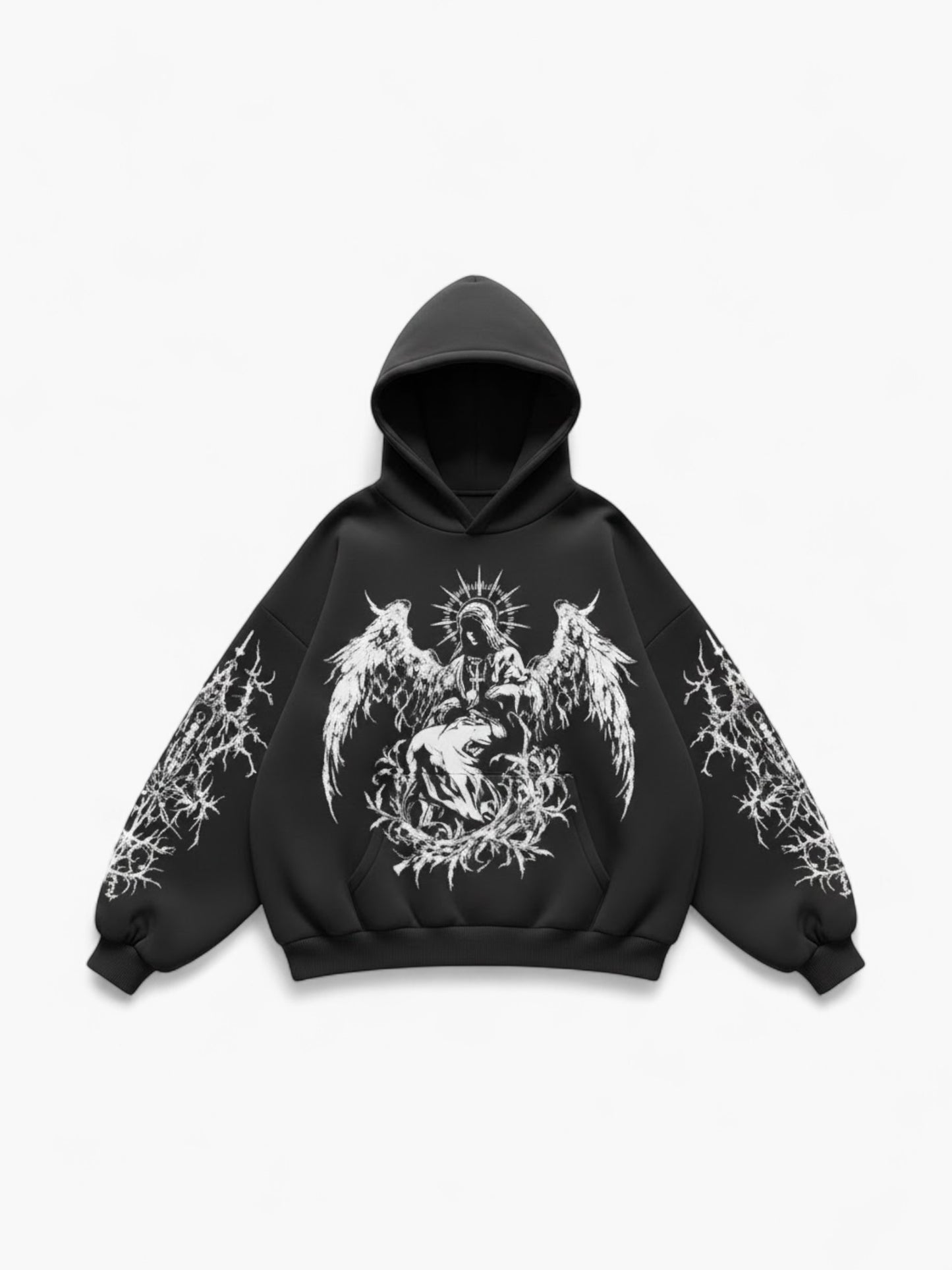 Retro Gothic Graphic Print Hip Hop Hoodie