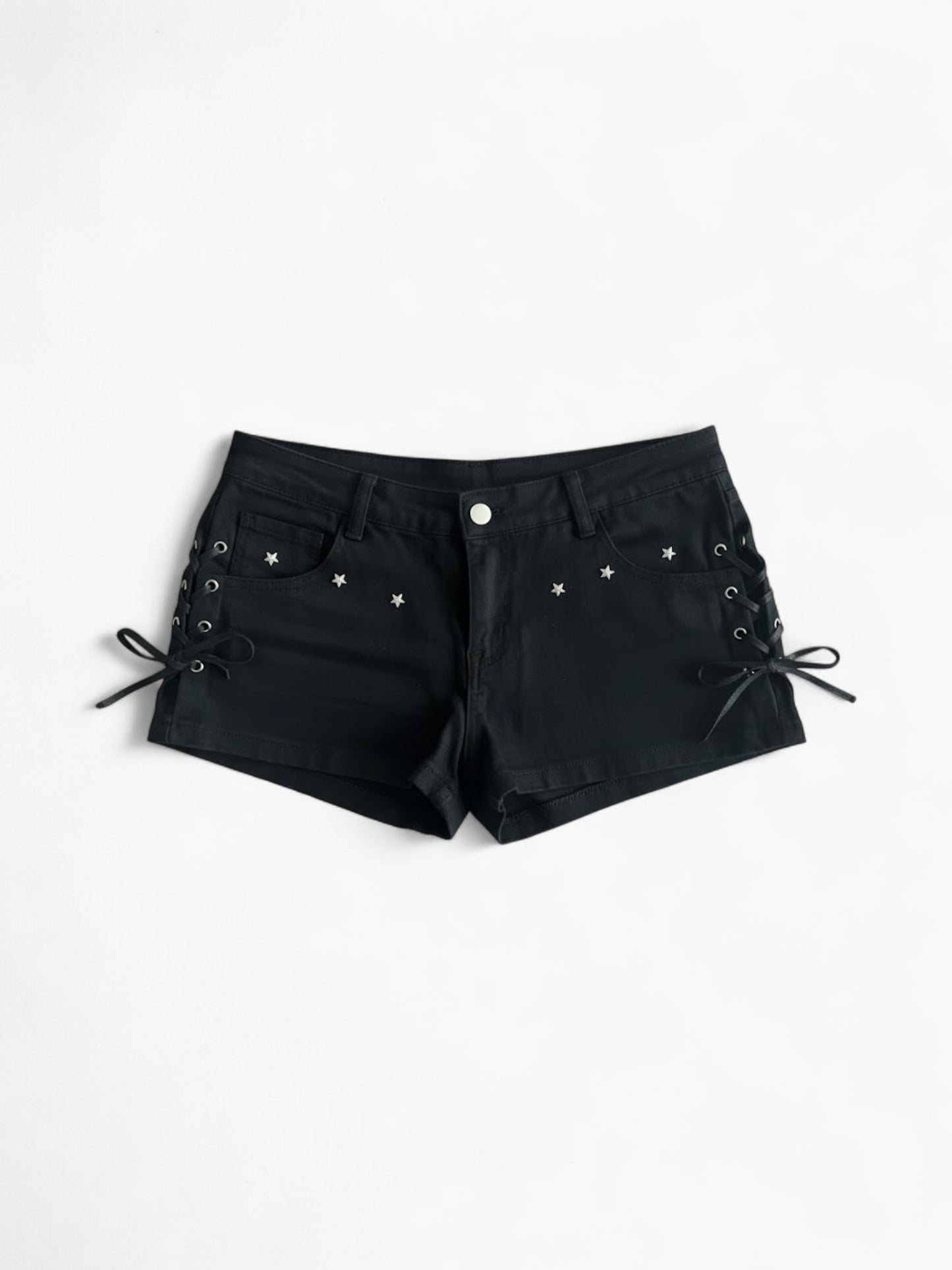 Y2K Low Waist Gothic Denim Mini Shorts