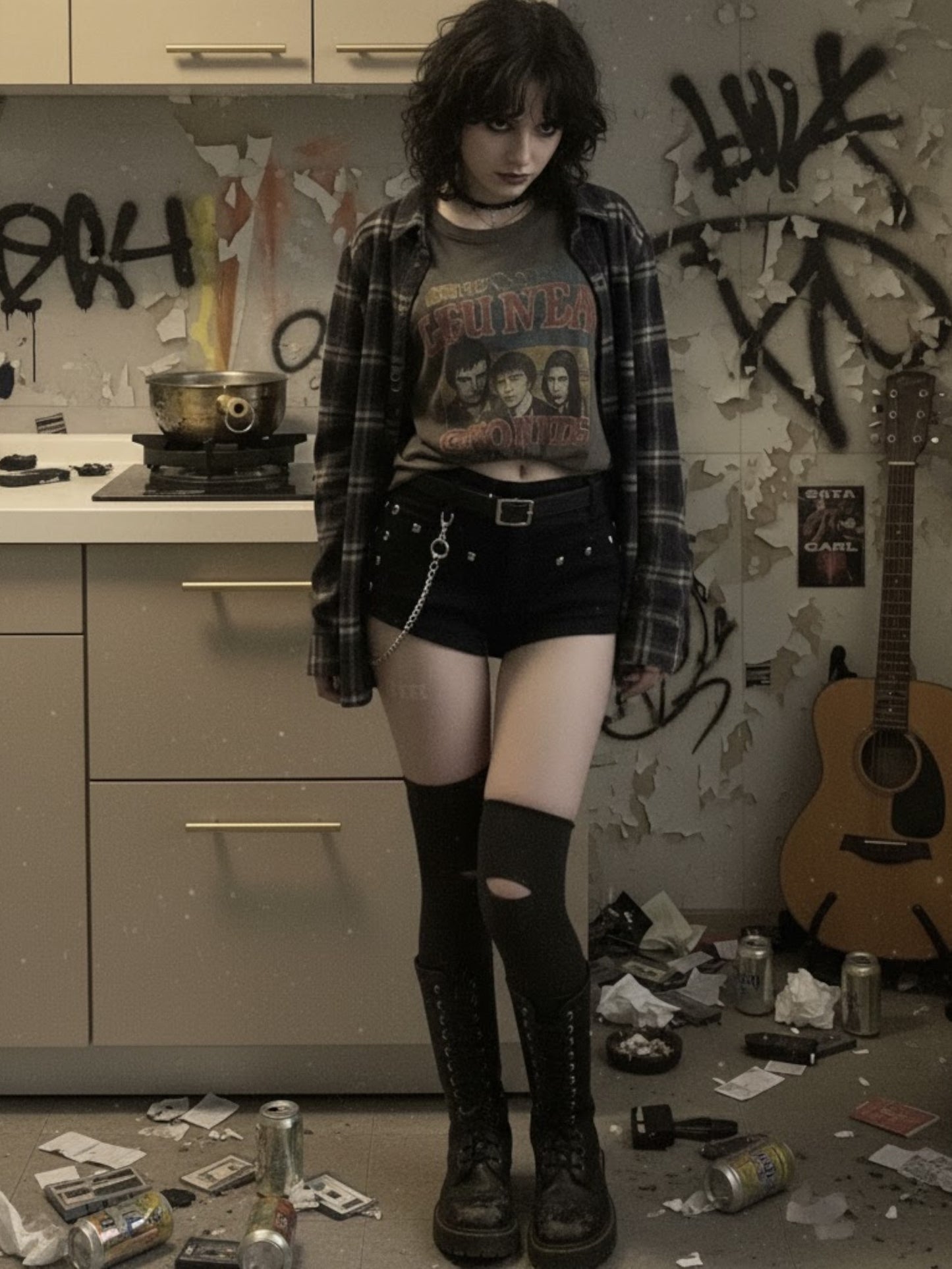 Y2K Low Waist Gothic Denim Mini Shorts