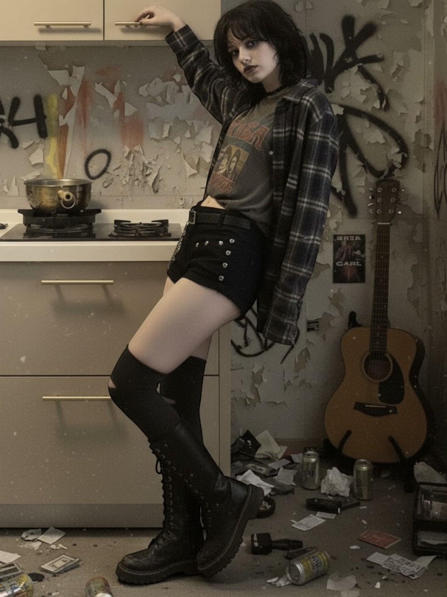 Y2K Low Waist Gothic Denim Mini Shorts