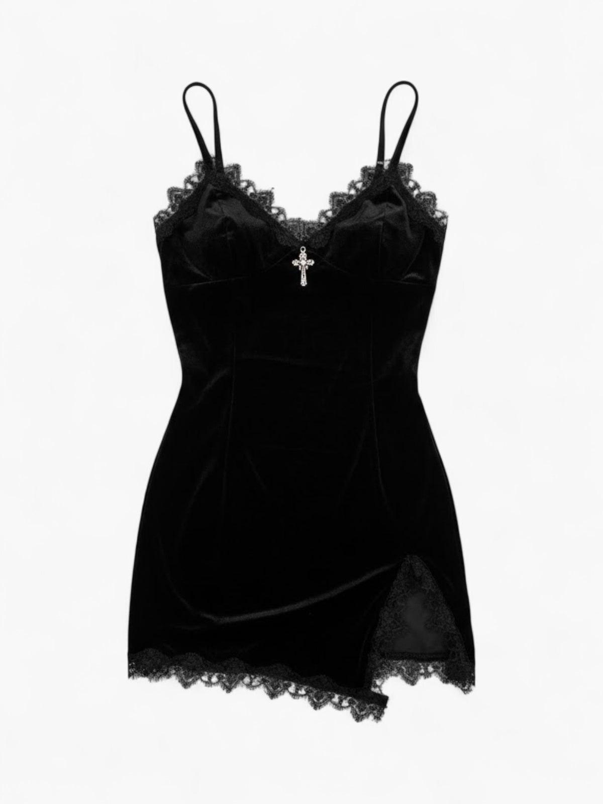 Trim Cross Spaghetti Strap Mini Dress