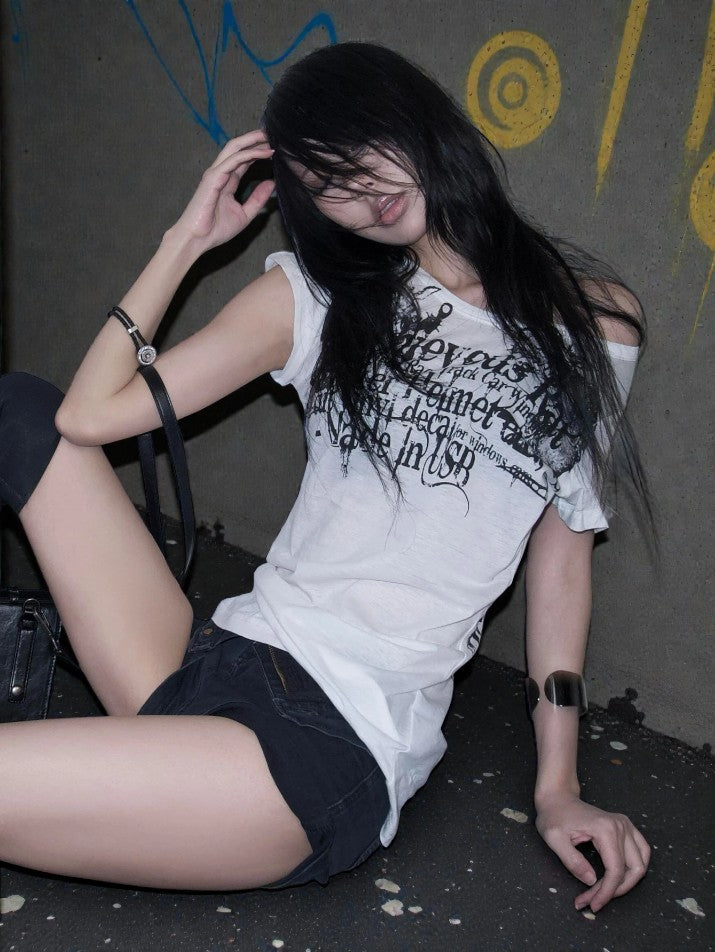 Letter Sheer Tee
