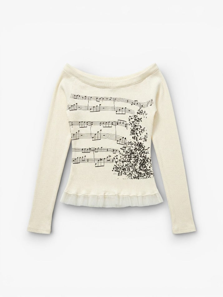 Slash Neck Long Sleeve Tee