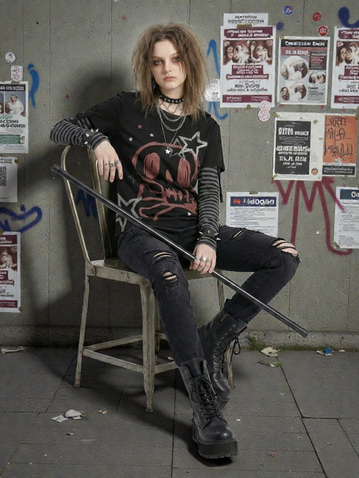 Skull Graphic Long Sleeve Tee